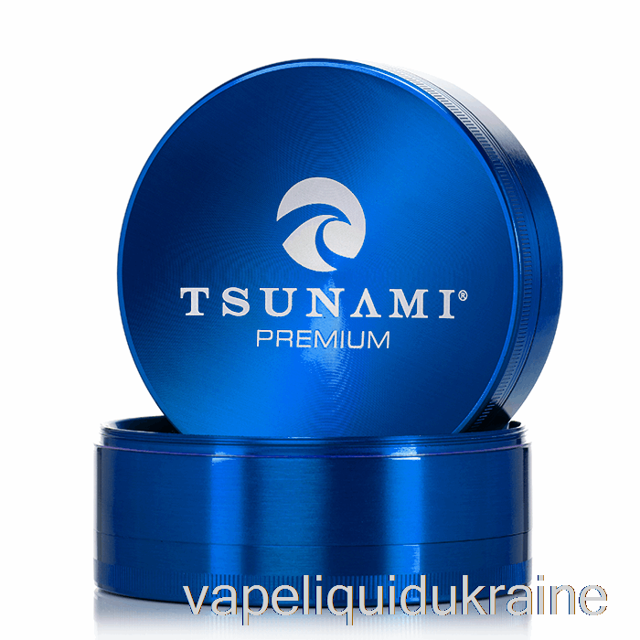 Vape Ukraine Tsunami 3.9inch 4-Piece Sunken Top Grinder Blue (100mm)